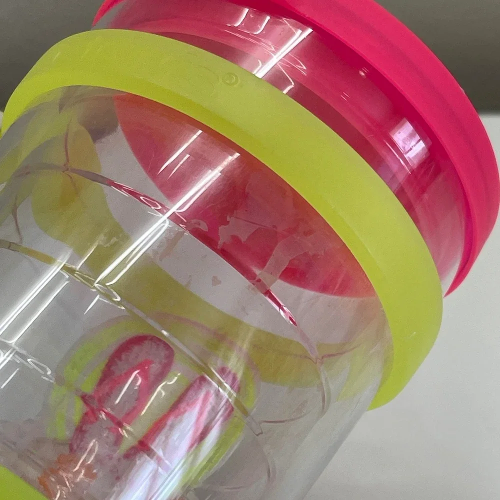Tervis 24oz Insulated Tumbler w/ Lid & Handle Flip Flops Beach Neon Pink Yellow